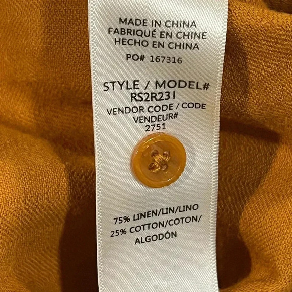 NWT MLL x Splendid Linen Blend Belted Wide Leg Jumpsuit Yellow Womens Small - Picture 12 of 15